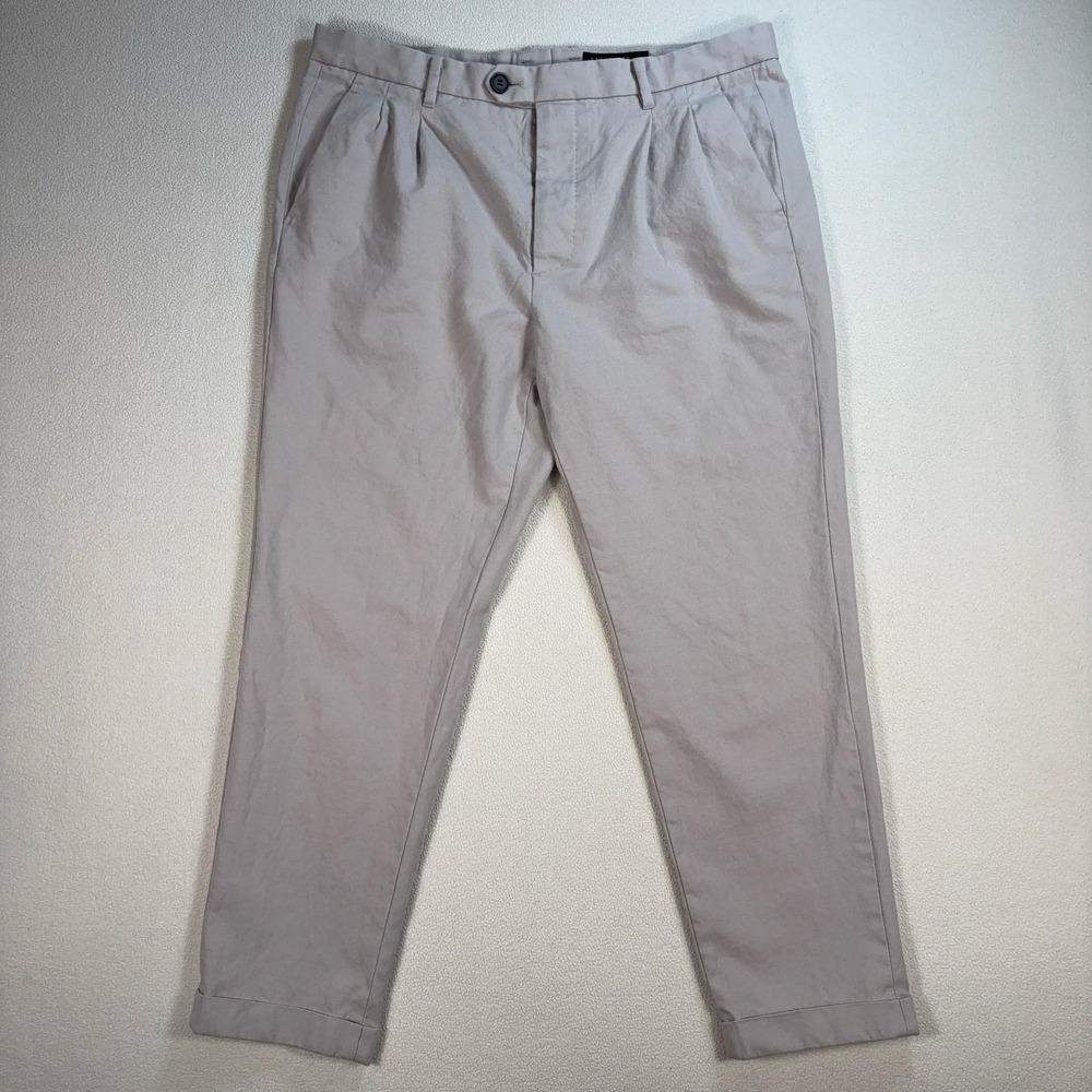 AllSaints Tallis Trouser Pants Men's 32 (fits 33x25) Light‎ Gray Cotton Wool